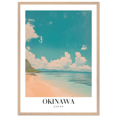 Okinawa Japan Framed Poster – Vintage Beach Travel Wall Art with Wooden Frame - Vibrantwalls