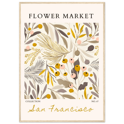 San Francisco Flower Market Collection Framed Poster – Botanical Golden Hues & Abstract Art Prints | Ready-to-Hang - Vibrantwalls