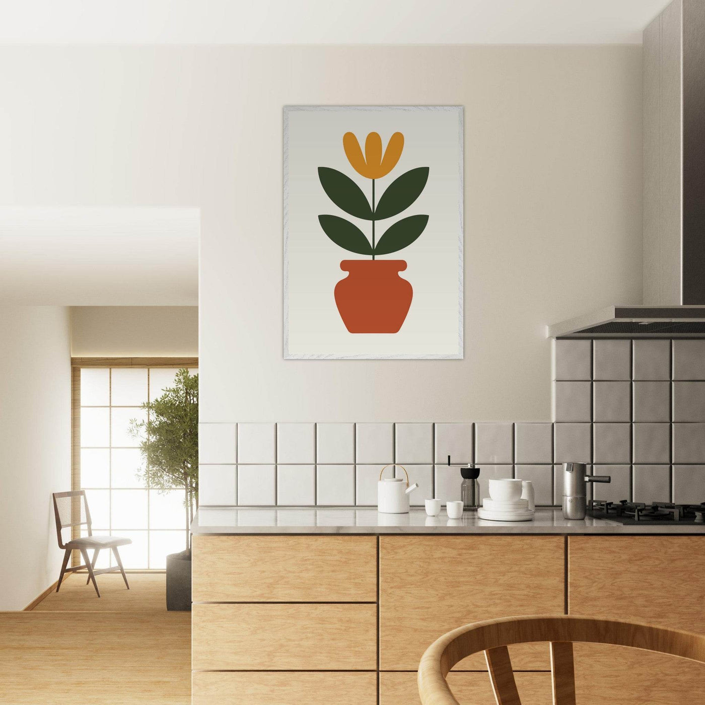 Abstract Potted Floral Art - Vibrantwalls