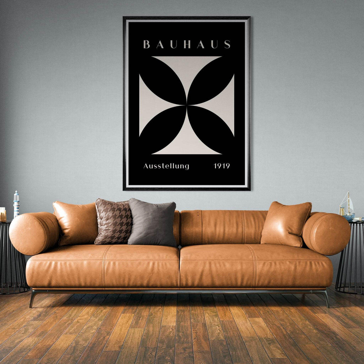 Bauhaus Ausstellung 1919 Black & Cream Minimalist - Vibrantwalls
