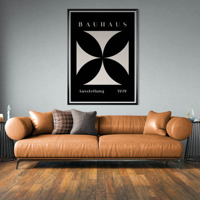 Bauhaus Ausstellung 1919 Black & Cream Minimalist - Vibrantwalls