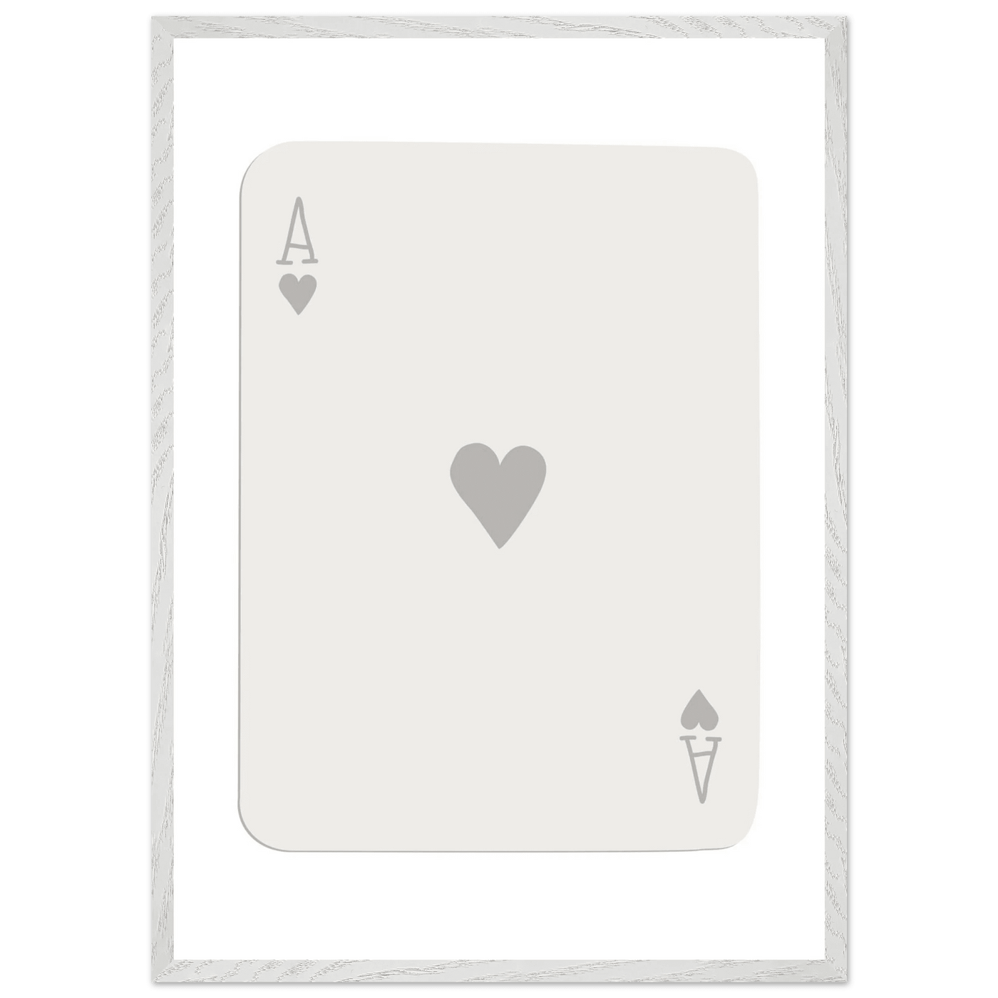 Minimalist Ace of Hearts Poker Card Art - Eco-Friendly Framed Poster Print in Various Sizes & Frame Finishes - Vibrantwalls