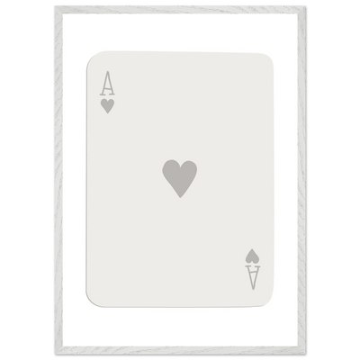 Minimalist Ace of Hearts Poker Card Art - Eco-Friendly Framed Poster Print in Various Sizes & Frame Finishes - Vibrantwalls