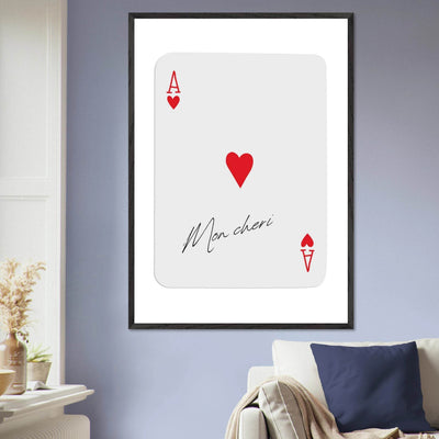 Ace of Hearts 'Mon Cheri' Art Print - Elegant Framed Poster, Eco-Friendly Wood Frame - Vibrantwalls