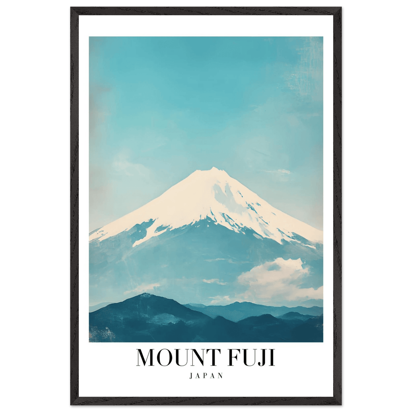 Mount Fuji Japan Framed Poster – Serene Vintage Travel Wall Art with Wooden Frame - Vibrantwalls