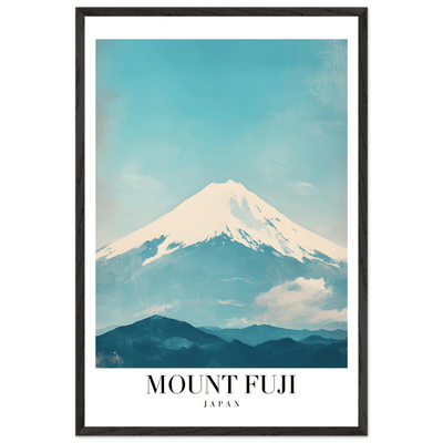 Mount Fuji Japan Framed Poster – Serene Vintage Travel Wall Art with Wooden Frame - Vibrantwalls