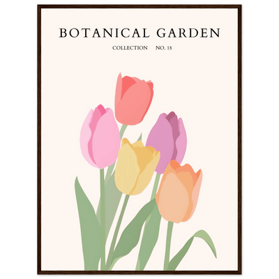 Botanical Garden Tulip Framed Poster – Pastel Bloom Art Print | Ready-to-Hang Floral Decor - Vibrantwalls