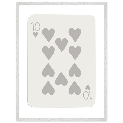 Minimalist Ten of Hearts Playing Card Print - Framed Poster Art, Eco-Friendly Wood Frame in Your Choice of Size & Finish - Vibrantwalls