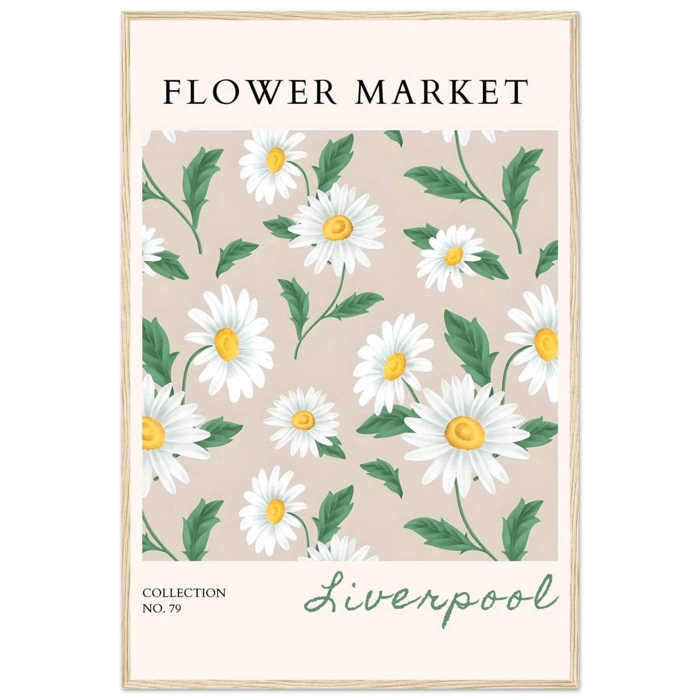 Charming Daisy Field Framed Poster – Botanical 'Flower Market' Art Print | Ready-to-Hang in Your Choice of Frame - Vibrantwalls