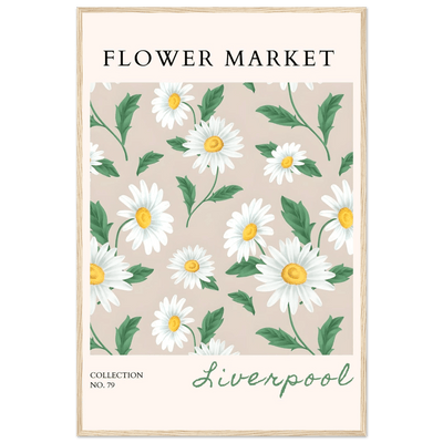 Charming Daisy Field Framed Poster – Botanical 'Flower Market' Art Print | Ready-to-Hang in Your Choice of Frame - Vibrantwalls