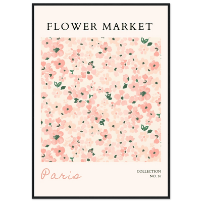 Paris Flower Market Framed Poster – Blush Floral Art Print | Ready-to-Hang Wall Decor in Multiple Sizes & Frame Finishes - Vibrantwalls