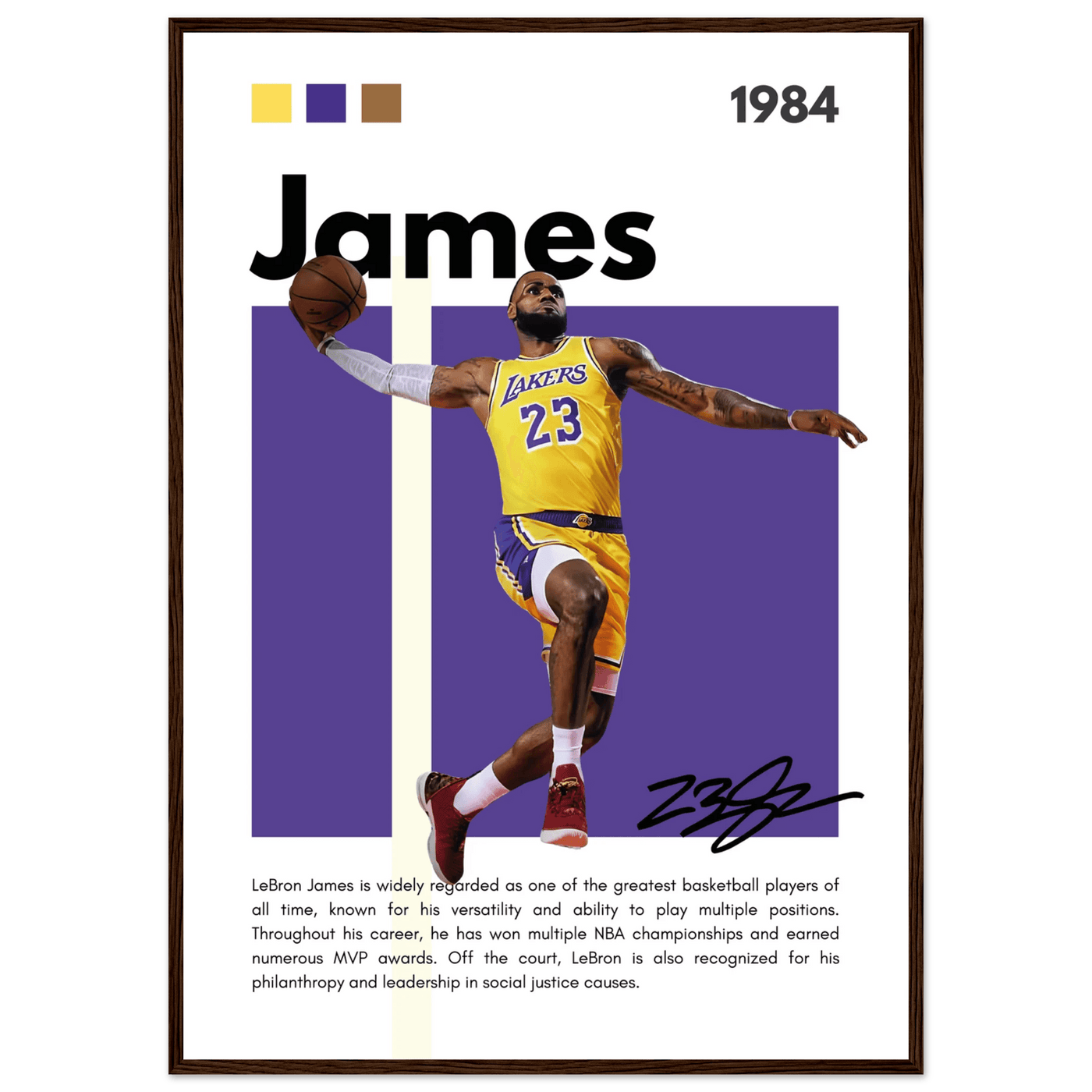 LeBron James Lakers Championship Vintage Art Print - Vibrantwalls