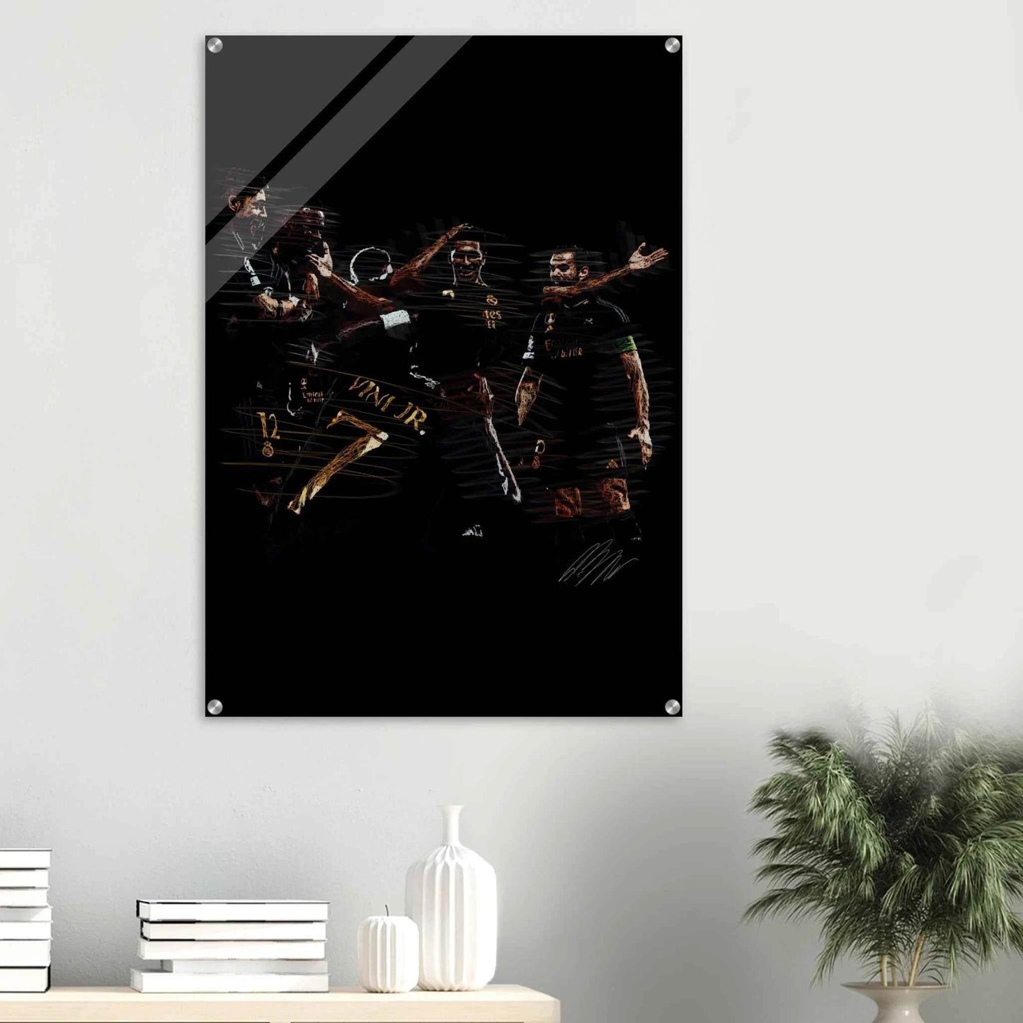 Dynamic Football Legends Acrylic Print – Energetic, Modern Sports Wall Art for Your Space - Vibrantwalls