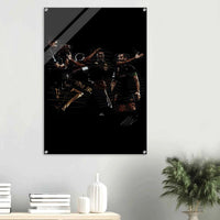 Dynamic Football Legends Acrylic Print – Energetic, Modern Sports Wall Art for Your Space - Vibrantwalls
