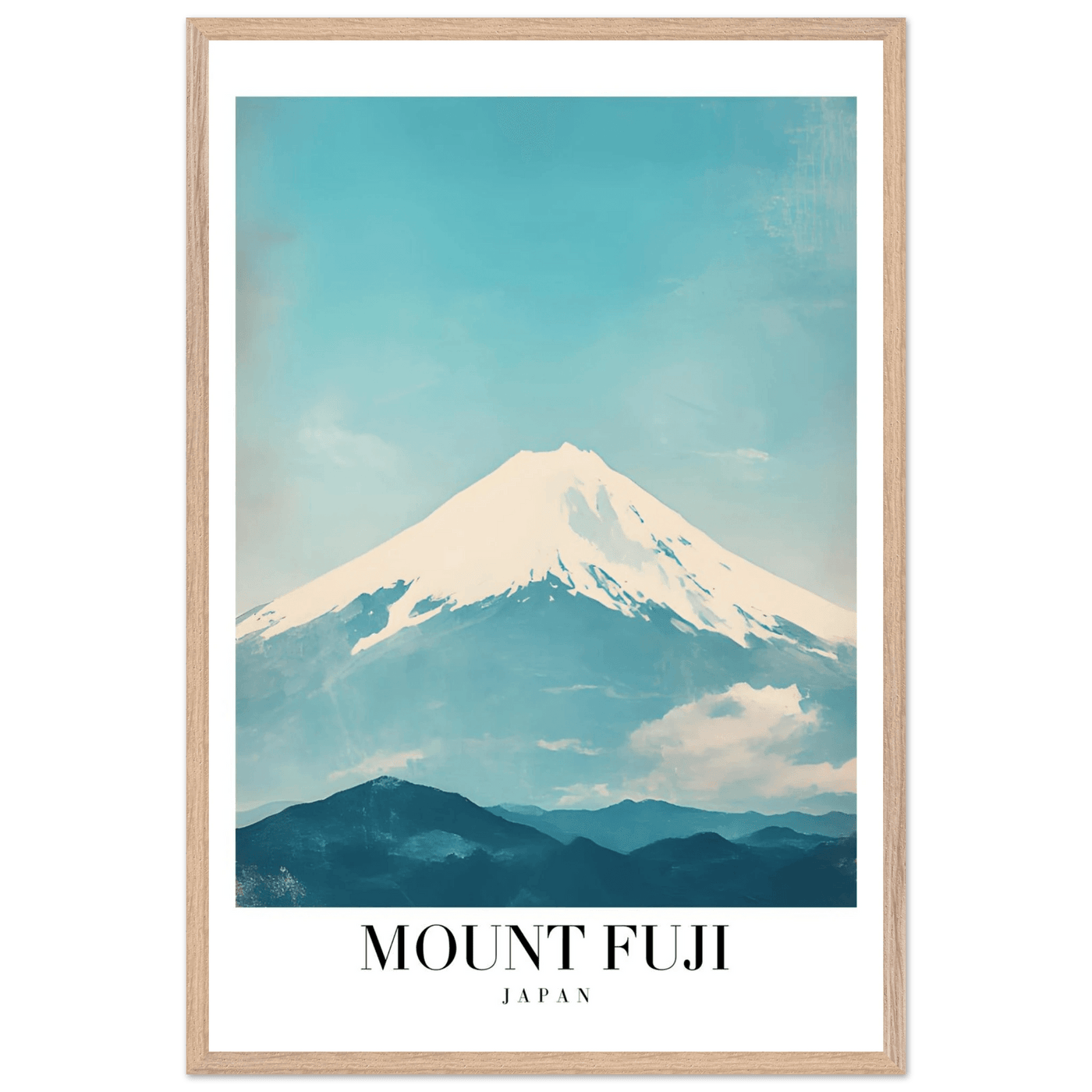 Mount Fuji Japan Framed Poster – Serene Vintage Travel Wall Art with Wooden Frame - Vibrantwalls