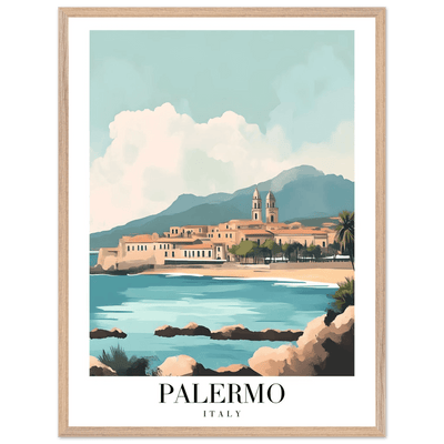 Palermo Italy Framed Poster – Vintage Mediterranean Travel Wall Art in Your Choice of Frame - Vibrantwalls
