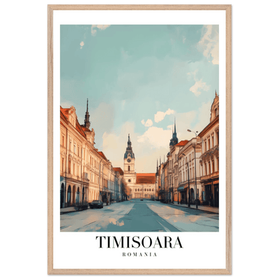 Timisoara Romania Framed Poster – Vintage Cityscape Wall Art with Wooden Frame - Vibrantwalls