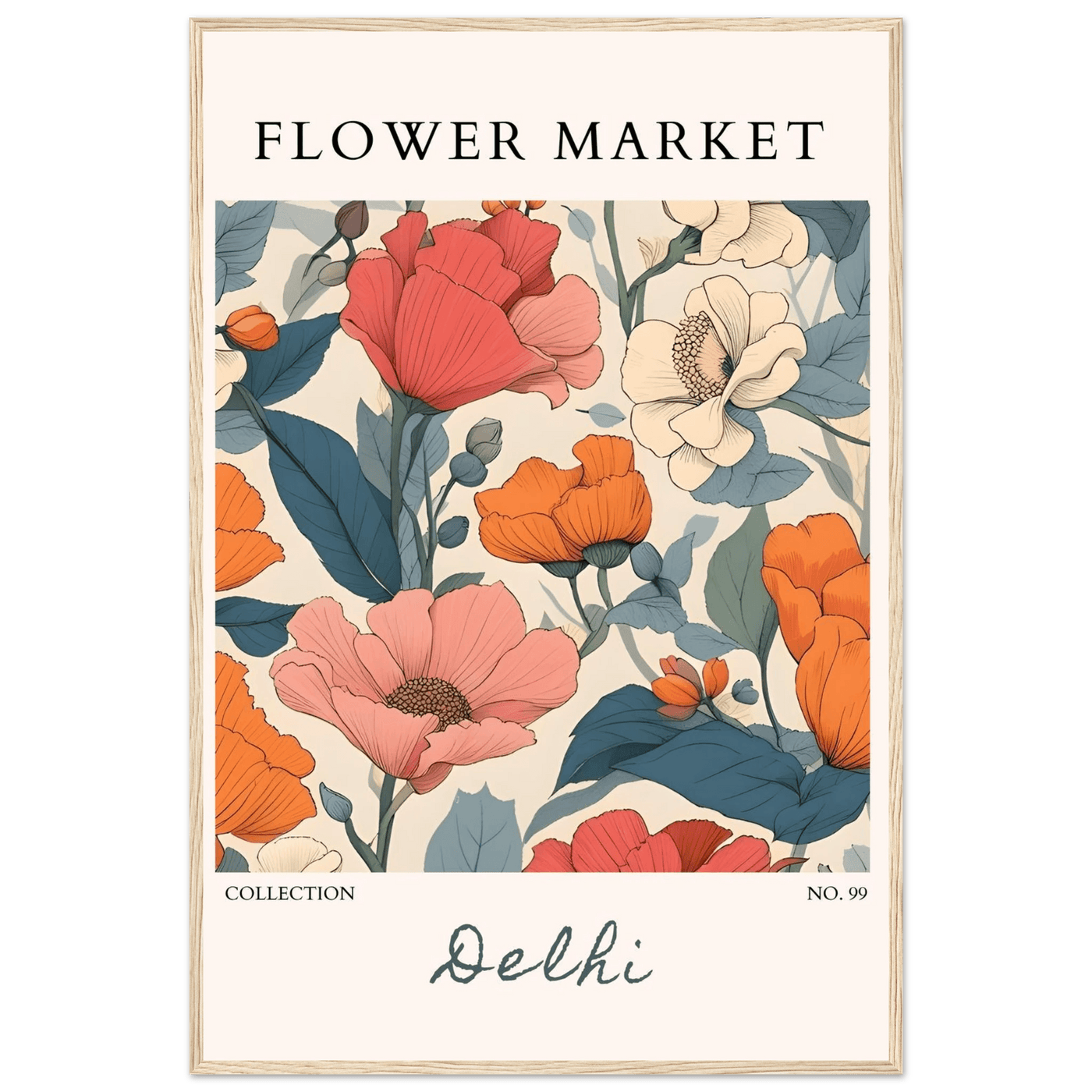 Flower Market Delhi Framed Art Print – Vibrant Botanical & Nature Posters | Ready-to-Hang in Multiple Sizes - Vibrantwalls