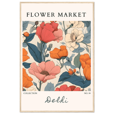 Flower Market Delhi Framed Art Print – Vibrant Botanical & Nature Posters | Ready-to-Hang in Multiple Sizes - Vibrantwalls