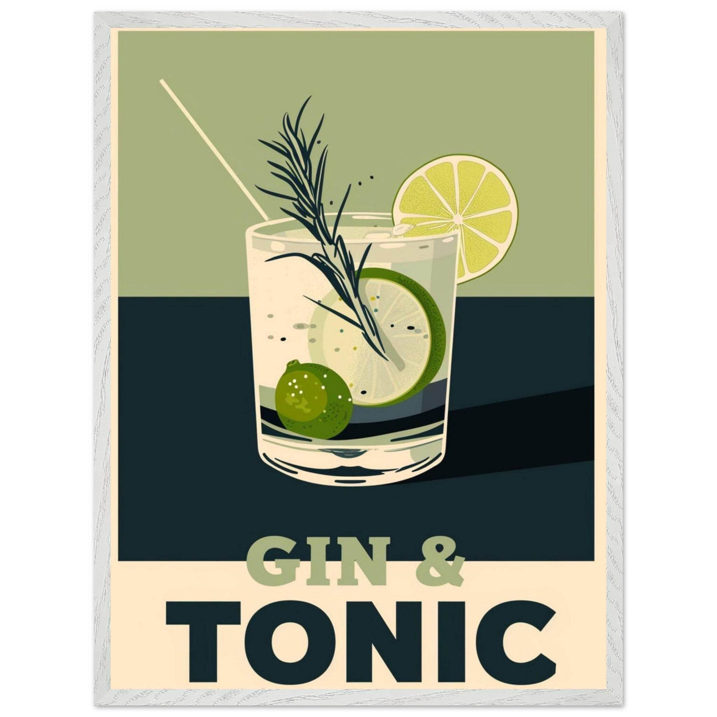 Gin Tonic Cocktail Recipe Contemporary Bar Poster - Vibrantwalls