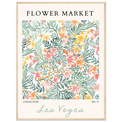 Flower Market Collection Framed Poster – Las Vegas Botanical Bliss Print | Ready-to-Hang Floral Art - Vibrantwalls