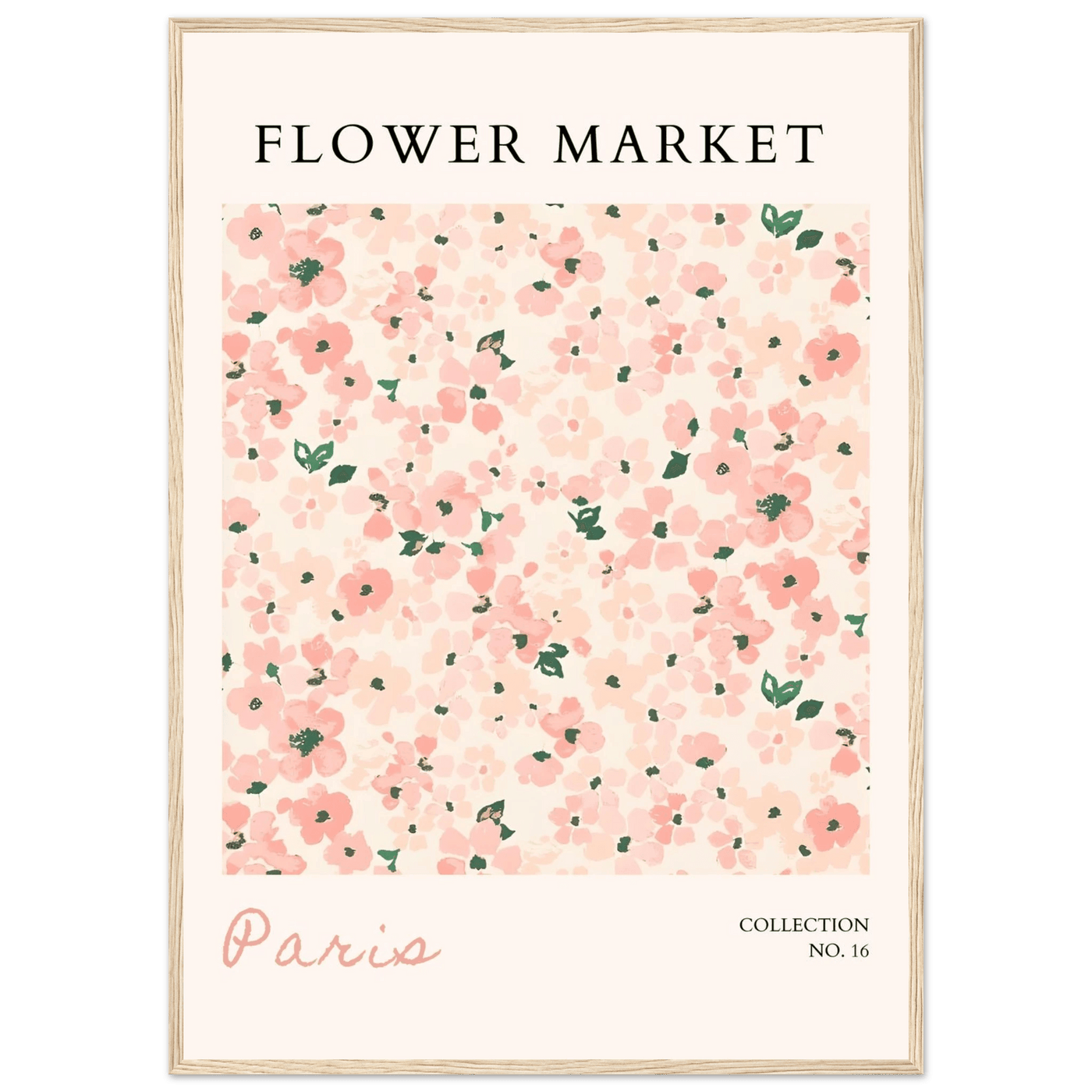 Paris Flower Market Framed Poster – Blush Floral Art Print | Ready-to-Hang Wall Decor in Multiple Sizes & Frame Finishes - Vibrantwalls