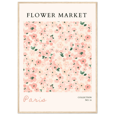 Paris Flower Market Framed Poster – Blush Floral Art Print | Ready-to-Hang Wall Decor in Multiple Sizes & Frame Finishes - Vibrantwalls