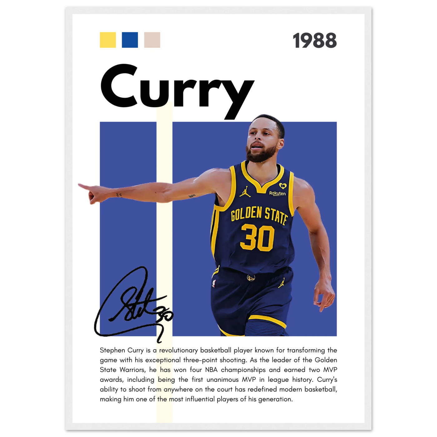 Stephen Curry Chef Curry Warriors Framed Poster 50x70 cm 20x28″ White frame Vibrantwalls