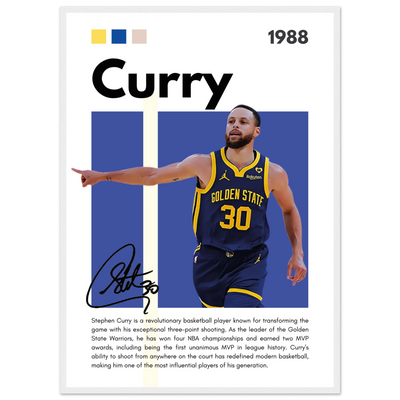 Stephen Curry Chef Curry Warriors Framed Poster 50x70 cm 20x28″ White frame Vibrantwalls