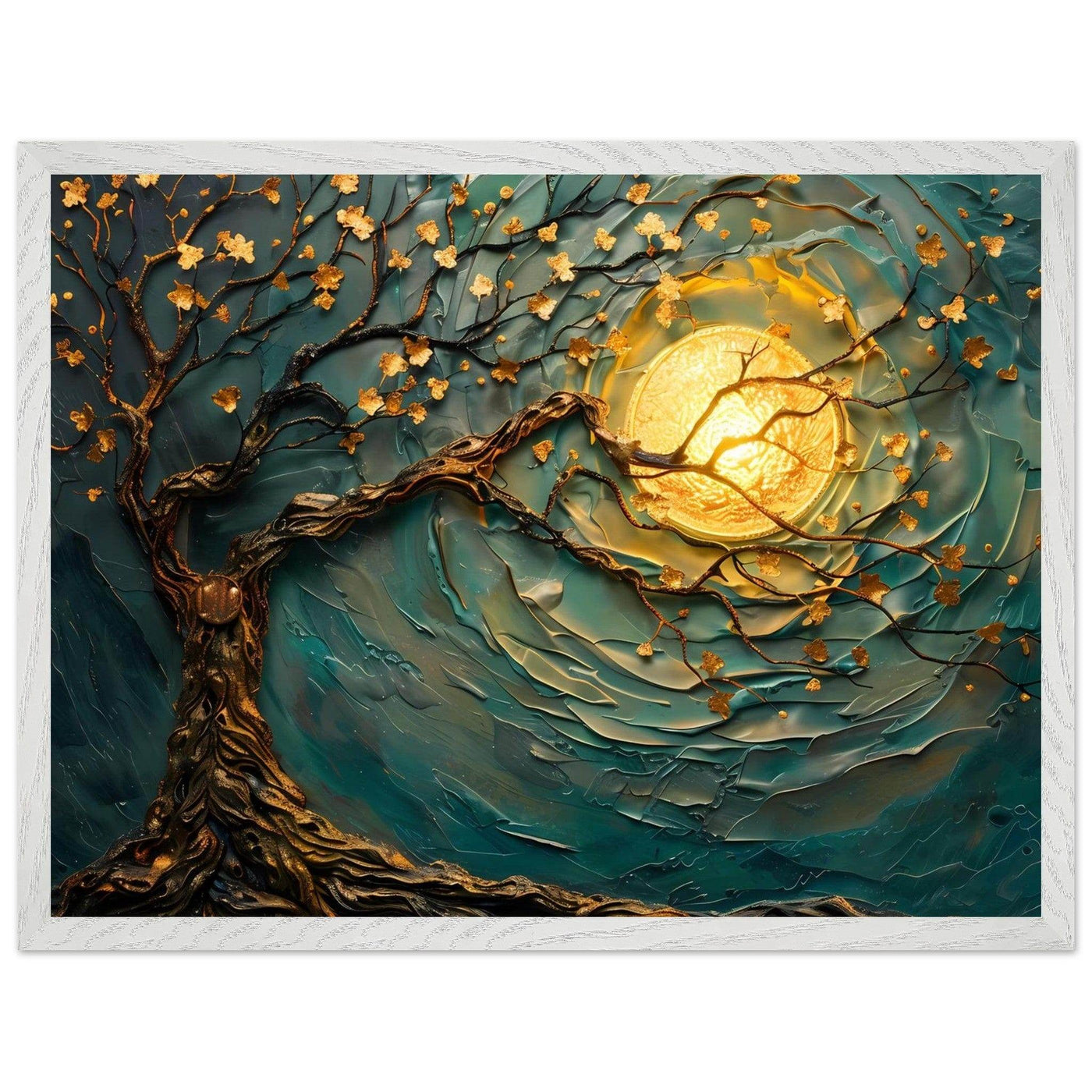 Teal Gold Tree of Life Pendant - Elegance in Nature's Design - Vibrantwalls