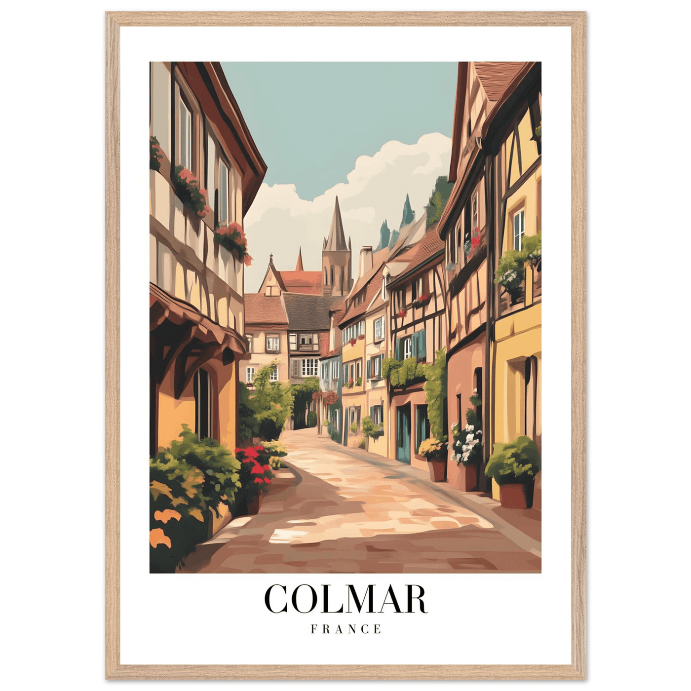 Colmar France Framed Poster – Vintage European Village Wall Art with Wooden Frame - Vibrantwalls