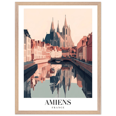 Amiens France Framed Poster – Vintage Travel Wall Art with Wooden Frame - Vibrantwalls