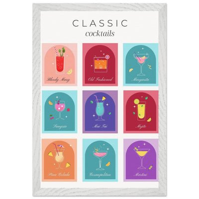 Classic Cocktails Set Nine Drink Recipes - Vibrantwalls