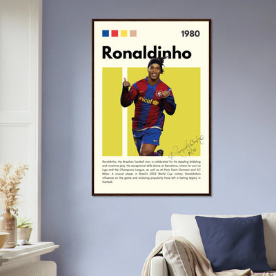 Ronaldinho Barcelona Football Legend Framed Brazil Poster Vibrantwalls