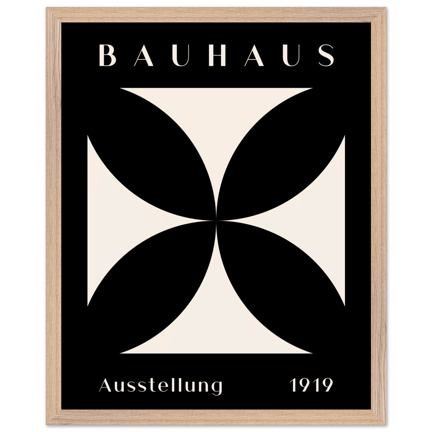 Bauhaus Ausstellung 1919 Black & Cream Minimalist - Vibrantwalls