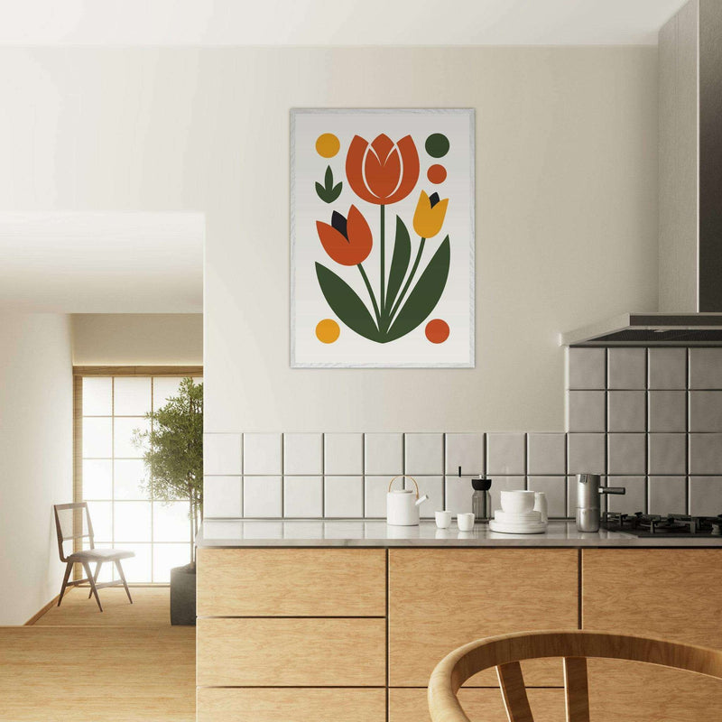 Abstract Mid-Century Modern Tulip Art - Vibrantwalls