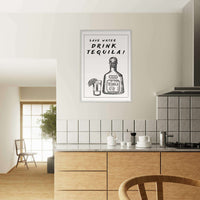 Save Water Drink Tequila Fun Bar Wall Art - Vibrantwalls