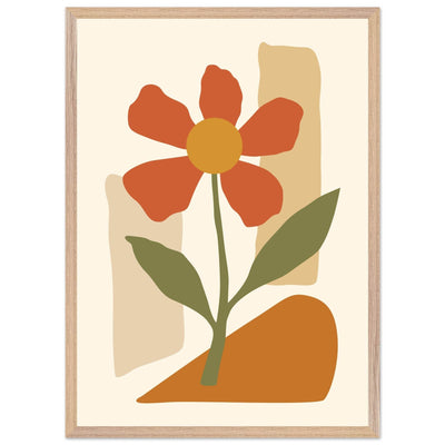 Abstract Floral Bloom Pink Minimalist Design - Vibrantwalls