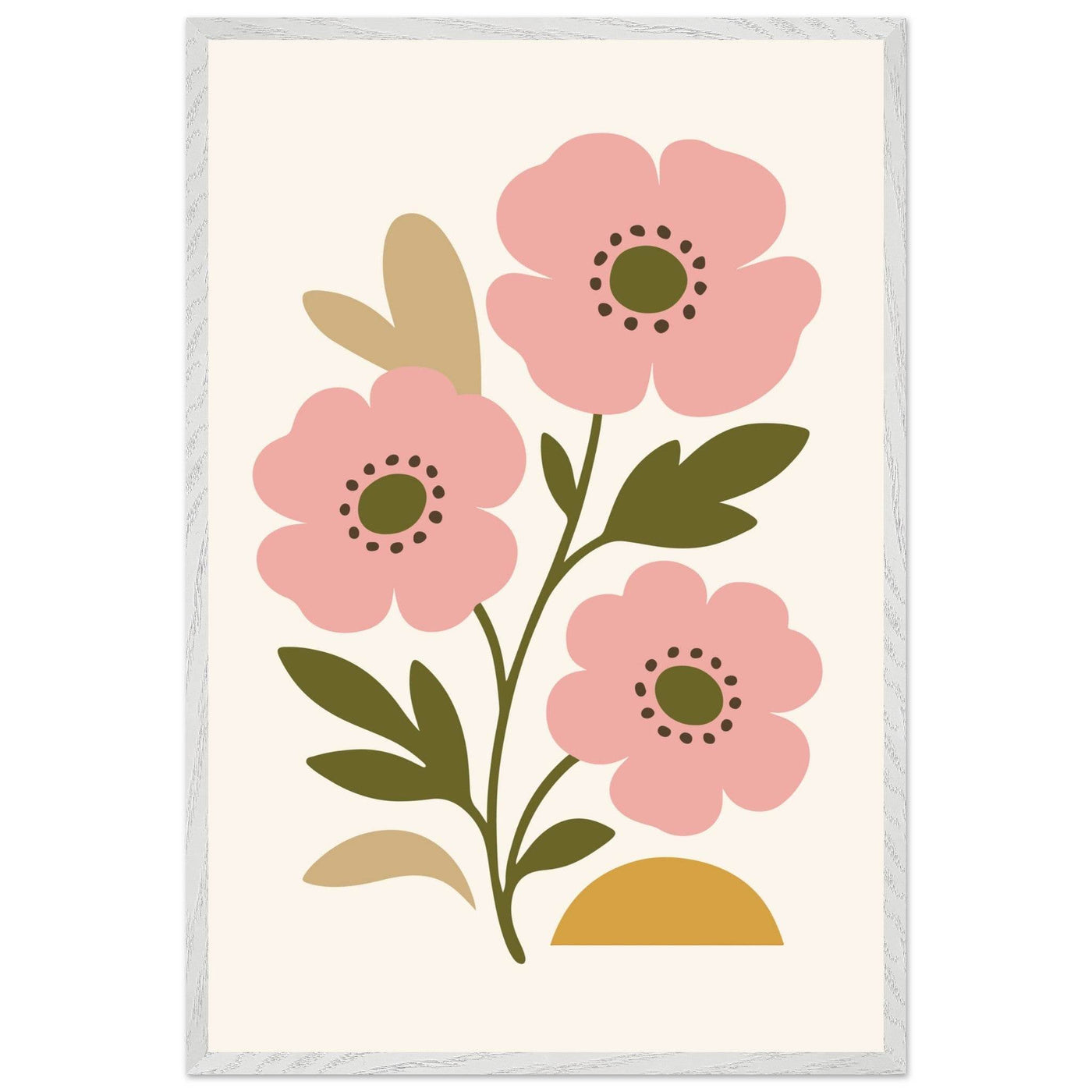 Abstract Floral Bloom - Minimalist Pink Flowers - Vibrantwalls