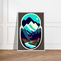Minimalist Mountain Landscape Cubism Style Abstract Design Wall Art - Vibrantwalls