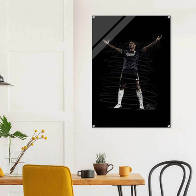 Football Legend Acrylic Print – Dynamic Sketch Art for Modern Sports Fans - Vibrantwalls