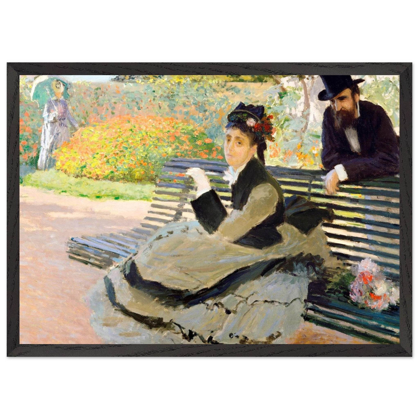 Camille Monet Garden Bench Art – Exquisite Artwork for Garden Lovers - Vibrantwalls