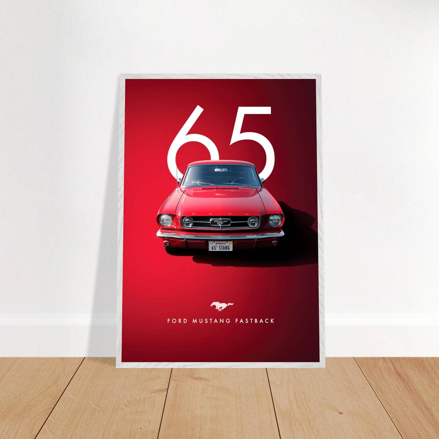 Iconic '65 Ford Mustang Fastback Framed Poster | Timeless Automotive Art, Ready-to-Hang in Your Style - Vibrantwalls