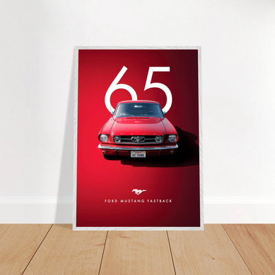 Iconic '65 Ford Mustang Fastback Framed Poster | Timeless Automotive Art, Ready-to-Hang in Your Style - Vibrantwalls