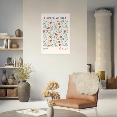 Flower Market Cairo Framed Poster – Abstract Floral Art Print | Earthy Tones & Ready-to-Hang Decor - Vibrantwalls