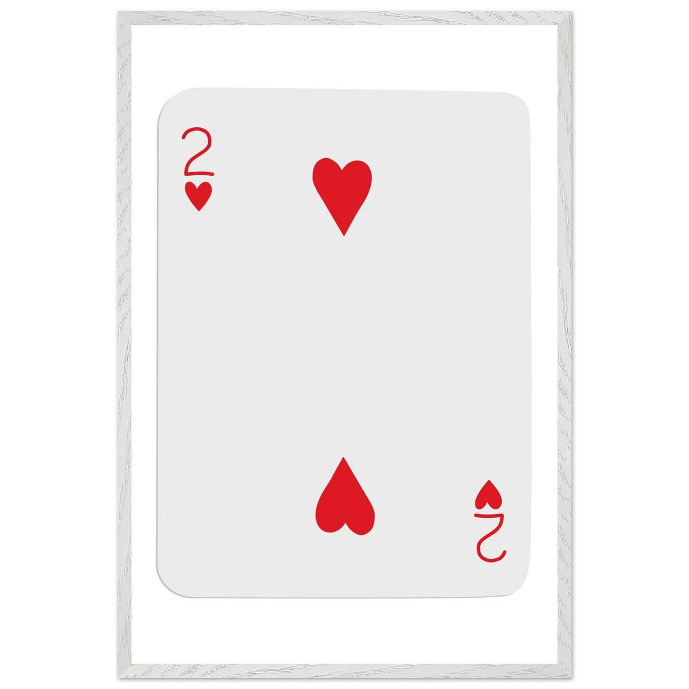 Two of Hearts Poker Card Print - Framed Wall Art, Eco-Friendly Wood Frame in Your Choice of Size & Finish - Vibrantwalls