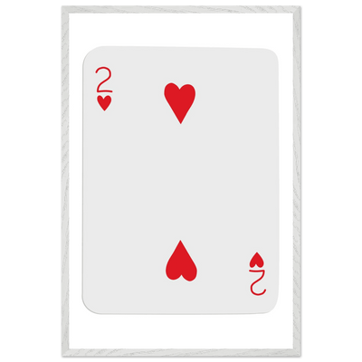 Two of Hearts Poker Card Print - Framed Wall Art, Eco-Friendly Wood Frame in Your Choice of Size & Finish - Vibrantwalls
