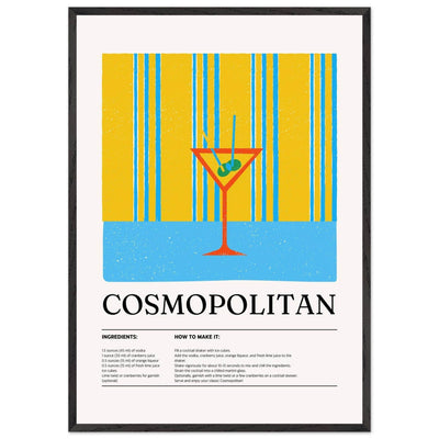 Cosmopolitan Cocktail Recipe City Chic Bar Print - Vibrantwalls
