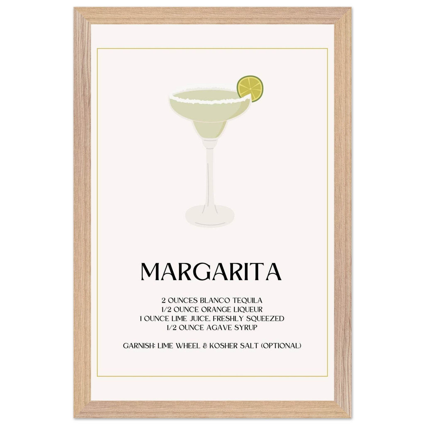 Margarita Cocktail Recipe Tequila Lime Salt Rim - Vibrantwalls