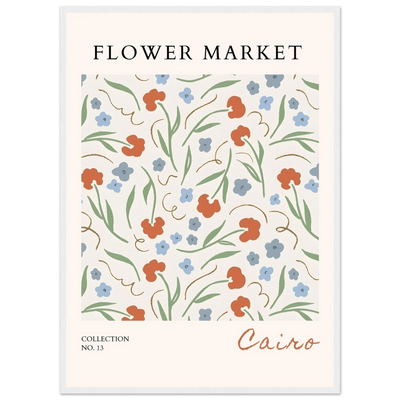 Flower Market Cairo Framed Poster – Abstract Floral Art Print | Earthy Tones & Ready-to-Hang Decor - Vibrantwalls
